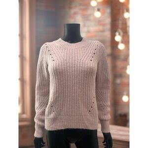 GAP XS Pink Knit Sweater Wool Alpaca Blend Chunky Pullover Cozy Minimalist‎
